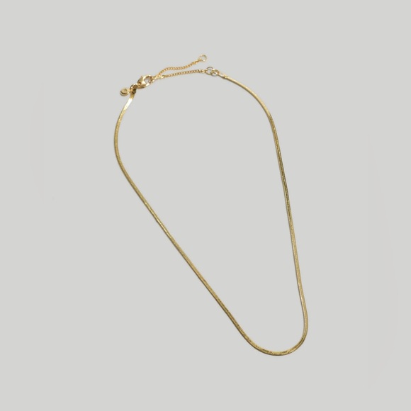 NEW Madewell Delicate Collection Demi-Fine Skinny Herringbone Chain - Picture 4 of 8